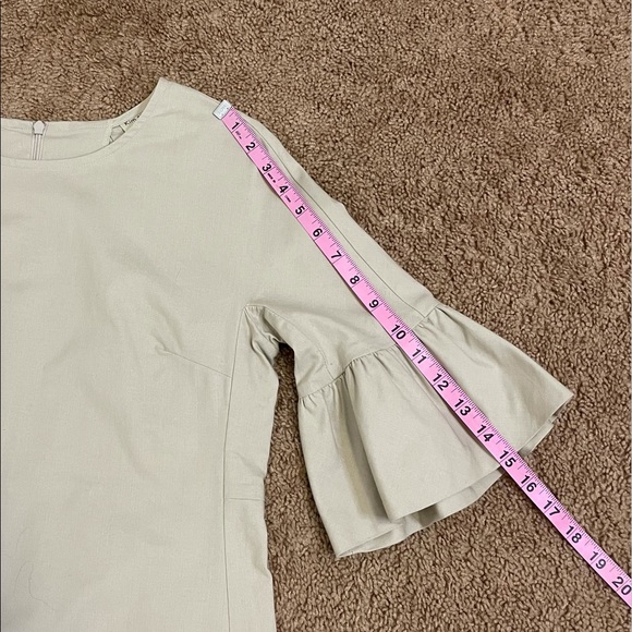 Kim & Proper Womens S Brigitte Dress Ruffle Minimalist Neutral Quiet Luxury - Picture 14 of 16
